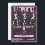 RIP 20:s Black Rosa Funny Skull 30års födelsedag P Inbjudningar<br><div class="desc">RIP 20: Black Skeleton Rosa Funny Skull 30års födelsedag Party</div>