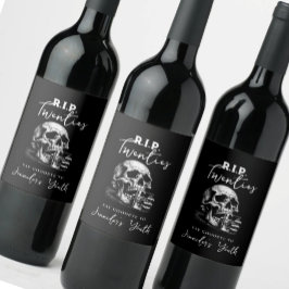 RIP 20 Skull Whiskey Birthday Vin-etikett Vinflaska Etikett