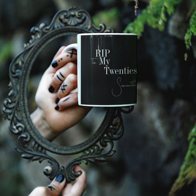 RIP 20: Svarta och vita 30års födelsedag Kaffemugg (Skapare uppladdad)