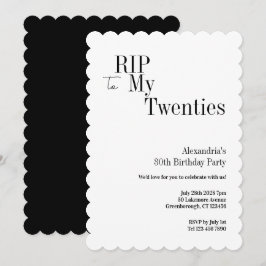 RIP 20-talet 30-års födelsedags Minimal Fest Inbjudningar