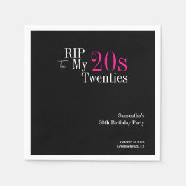 RIP 20-talet 30-årsfest Svart Rosa Pappersservett