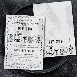 RIP 20-talet Doodle Sten Ser ut som Begravning 30- Inbjudningar