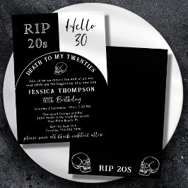 RIP 20-talet Hej 30 Gravsten Skalle 30-årsdag Inbjudningar