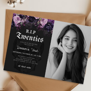 RIP 20-talets Blommigt Död till Ungdom 30års födel Inbjudningar