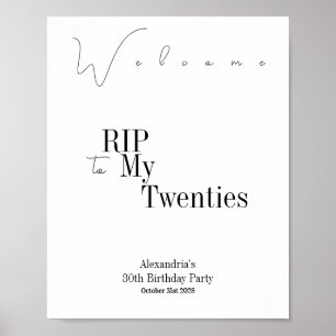 RIP 20-talets Party 30års födelsedag, minimalt väl Poster