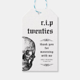 RIP 20s 20-tal Funny Funeral Skull 30års födelseda Presentetikett