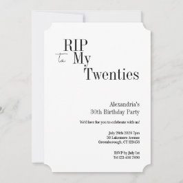 RIP 20s 30th Birthday Minimal Party Inbjudningar