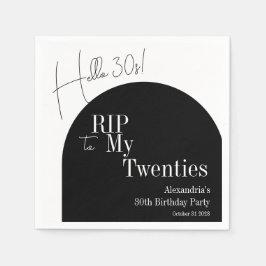 RIP 20s Hello 30s 30th birthday party Pappersservett