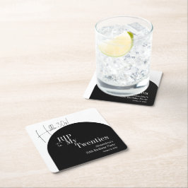 RIP 20s Hello 30s 30th birthday party Underlägg Papper Kvadrat