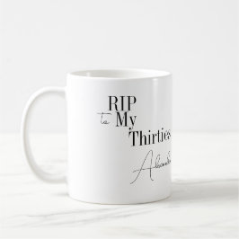 RIP 30-års 40-årsdag Svart och Vitt Kaffemugg