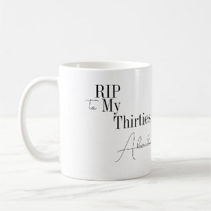 RIP 30-års 40-årsdag Svart och Vitt Kaffemugg