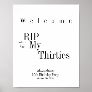 RIP 30-tals Fest 40-års Födelsedagsfirande Poster