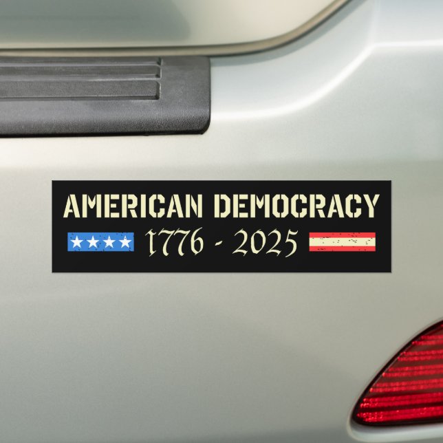 RIP American Democracy 1776-2025 Anti-Trump Bildekal (På Bil)