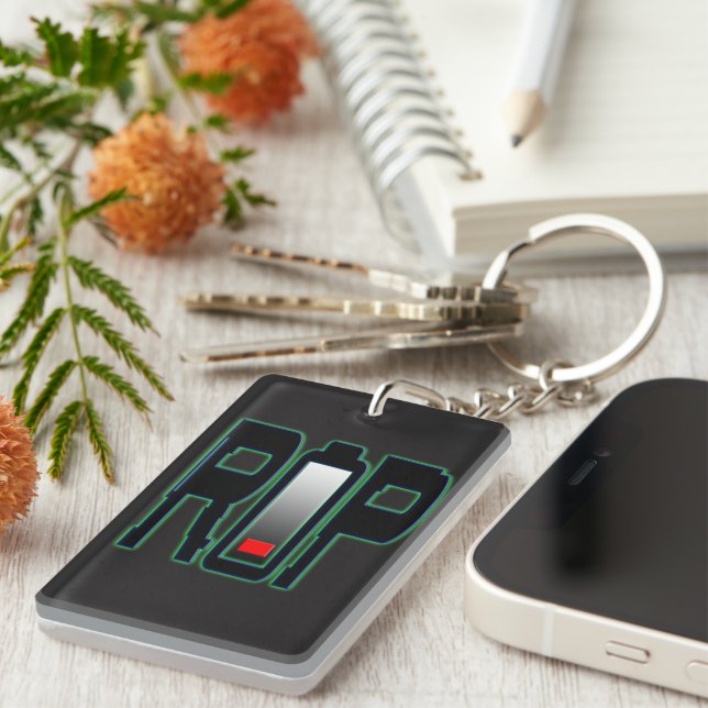 RIP Battery Acrylic Keychain (Högra Framsidan)