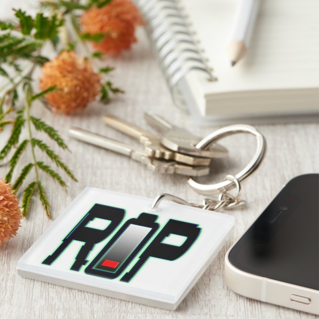 RIP Battery Acrylic Keychain (Högra Framsidan)
