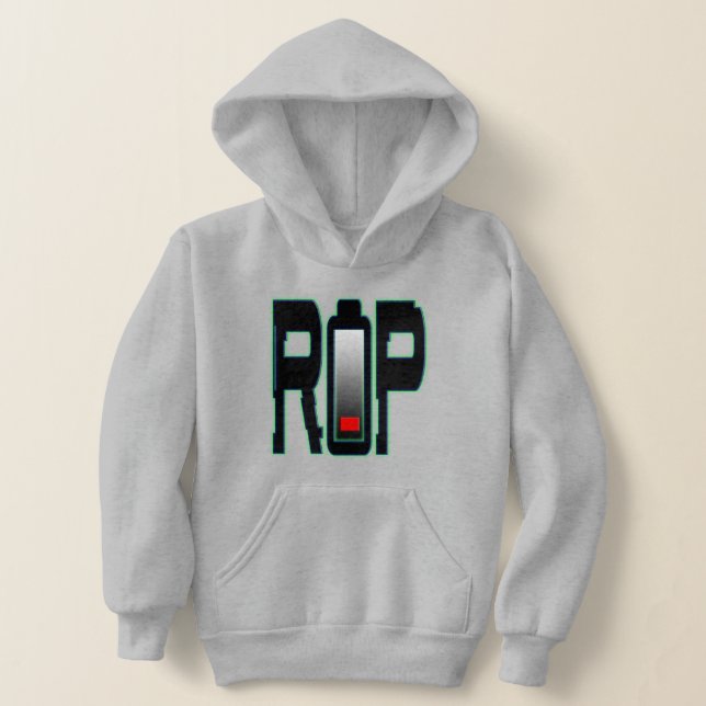 RIP Battery Kids' Pullover Hoodie T Shirt (Laydown)