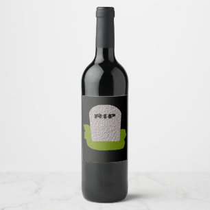 RIP-etiketter Gravsten Vin Flaska Vinflaska Etikett
