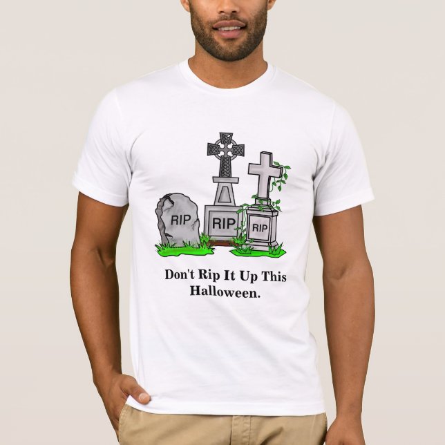 RIP Grave Markers Funny Halloween T-Shirt (Framsida)