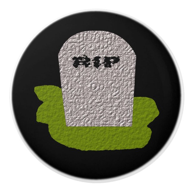 RIP Gravsten keramisk Knob Knopp (Framsidan)