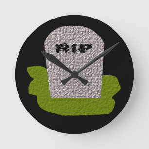 RIP Gravsten-väggklocka Rund Klocka