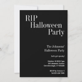 RIP Halloween Black and White Party Inbjudningar