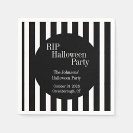 RIP Halloween Black and White Stripe Party Pappersservett