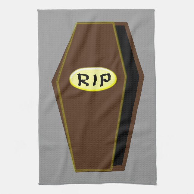 RIP Halloween Coffin of Doom Kitchen Towel Kökshandduk (Vertikal)