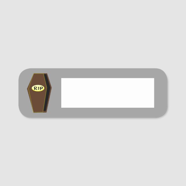 RIP Halloween Coffin of Doom Namnbricka (Framsida)