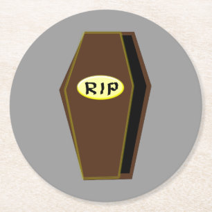 RIP Halloween Coffin of Doom Papper Underlägg Rund