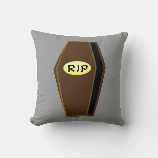 RIP Halloween Coffin of Doom Pillow Kudde (Framsida)