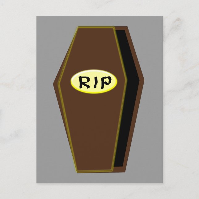 RIP Halloween Coffin of Doom Postcard Vykort (Framsida)