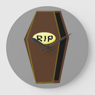 RIP Halloween Coffin of Doom Wall Clock Stor Klocka