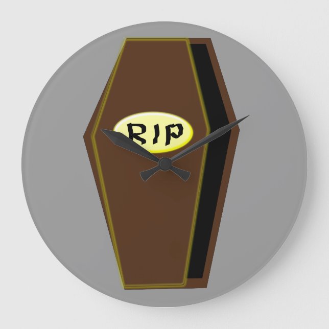 RIP Halloween Coffin of Doom Wall Clock Stor Klocka (Framsida)