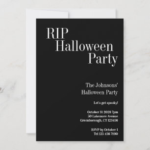 RIP Halloween Svart och Vit Fest Inbjudningar