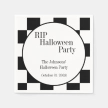 RIP Halloween Svart och Vit Rutig Party