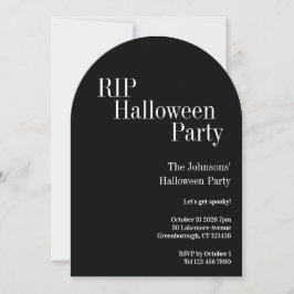 RIP Halloweenfest Svart och Vitt Inbjudningar