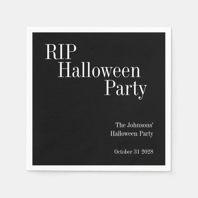 RIP Halloweenfest Svart och Vitt Pappersservett (Framsidan)