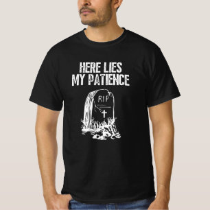 RIP Här Ljuger min patient Funny Gravestone Retro T Shirt