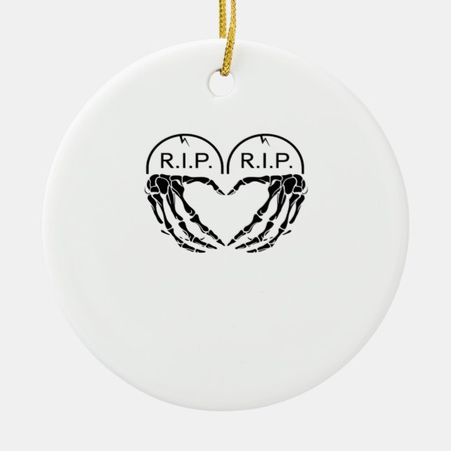 Rip, Hjärtformade design gjord av Gravestones, en Julgransprydnad Keramik (Framsidan)
