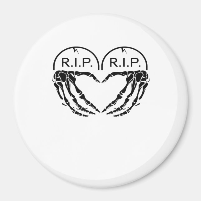 Rip, Hjärtformade design gjord av Gravestones, en Magnet (Framsidan)