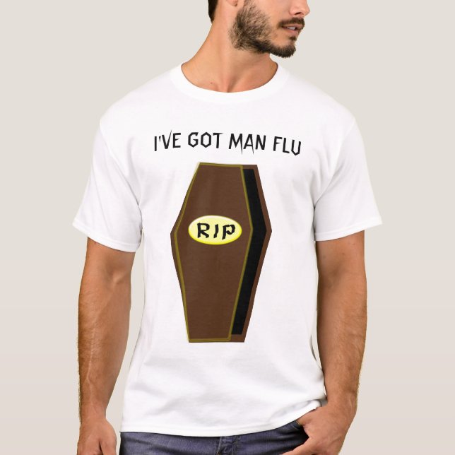 RIP Man Flu Funny Coffin of Doom Anpassningsbar T  Tee (Framsida)