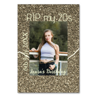 RIP mina 20s silver guld födelsedag lägg till namn Bordsnummer