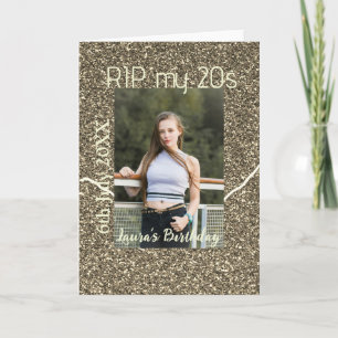 RIP mina 20s silver guld födelsedag lägg till namn Kort