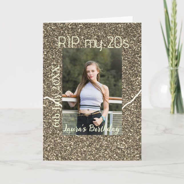 RIP mina 20s silver guld födelsedag lägg till namn Kort (Framsida)