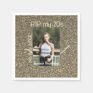 RIP mina 20s silver guld födelsedag lägg till namn Pappersservett