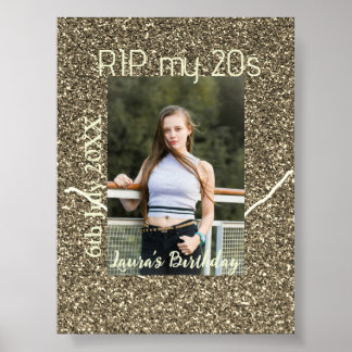 RIP mina 20s silver guld födelsedag lägg till namn Poster