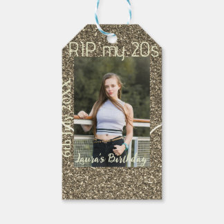 RIP mina 20s silver guld födelsedag lägg till namn Presentetikett