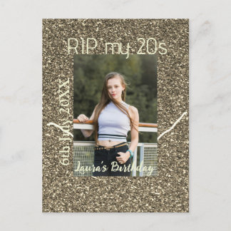 RIP mina 20s silver guld födelsedag lägg till namn Vykort
