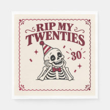 RIP My Twenties 30-års födelsedag skelett pappers