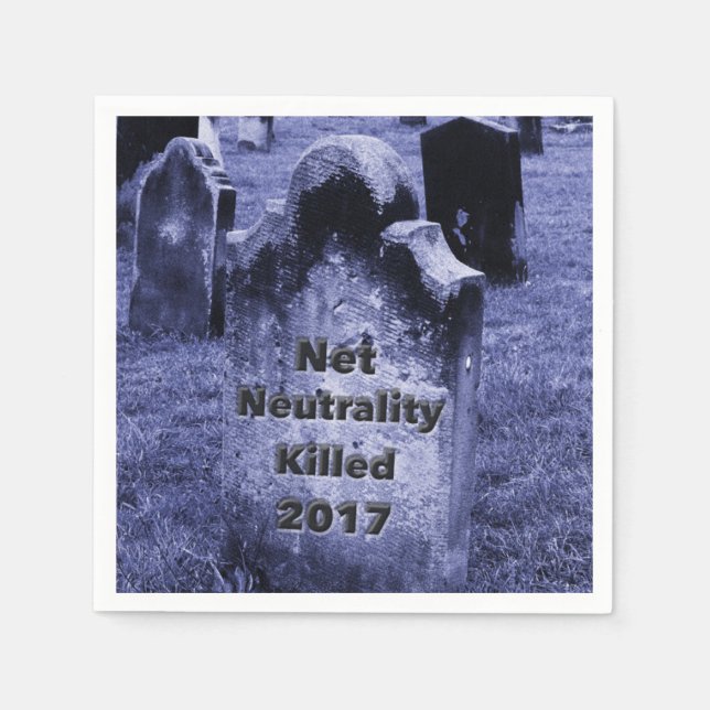RIP Nätneutralitet Gravsten Pappersservett (Framsidan)